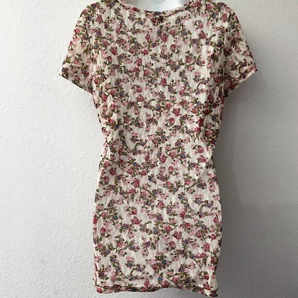 BKE FLORAL ROSE Y2K SHEER TOP - Picture 5 of 9